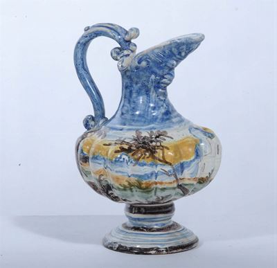 Brocca in Maiolica Policroma, Pavia XIX Secolo