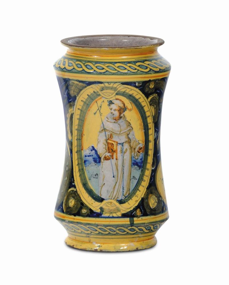 Albarello in maiolica policroma, Palermo XVIII secolo  - Auction Antiques and Old Masters - Cambi Casa d'Aste