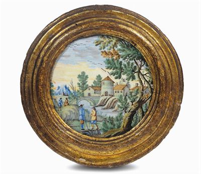 Placca in Maiolica, Castelli XVIII Secolo