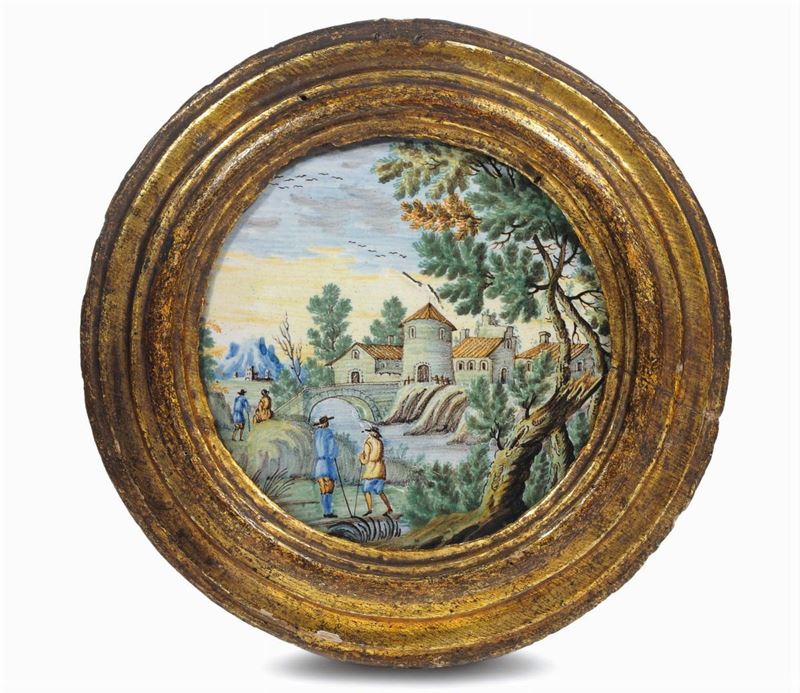 Placca in maiolica, Castelli XVIII secolo  - Auction Antiques and Old Masters - Cambi Casa d'Aste