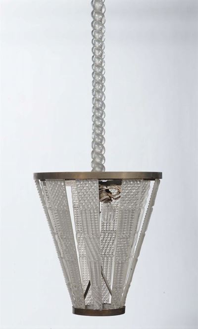 Lampadario in Vetro e Metallo, Murano Anni '30