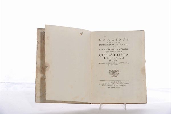 Domenico Grimaldi Orazione per l'incoronazione del serenissimo Gio. Battista Lercaro