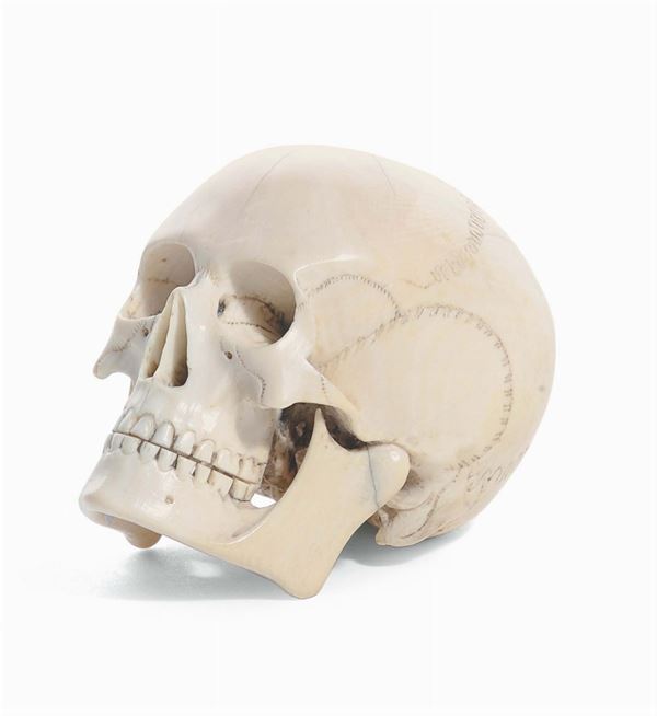 An ivory “Memento mori” carved in the shape of a skull, 18th-19th century
