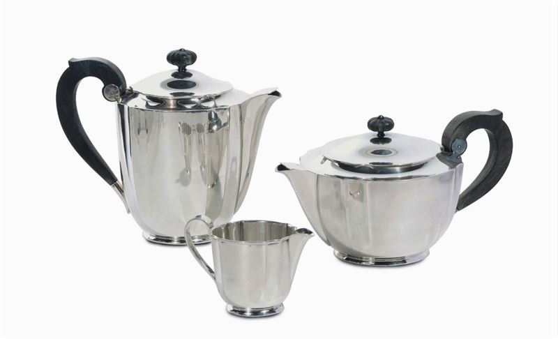 Servito da té in argento, marchio Muntwiler, St.Moritz XX secolo  - Asta Argenti e Gioielli Antichi e Contemporanei - Cambi Casa d'Aste