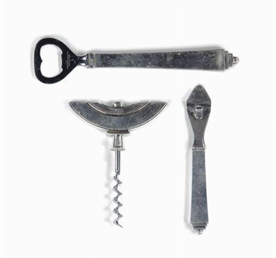 Tre Pezzi da Cucina in Argento Mod.pyramid, G.jensen, Copenaghen XX Secolo