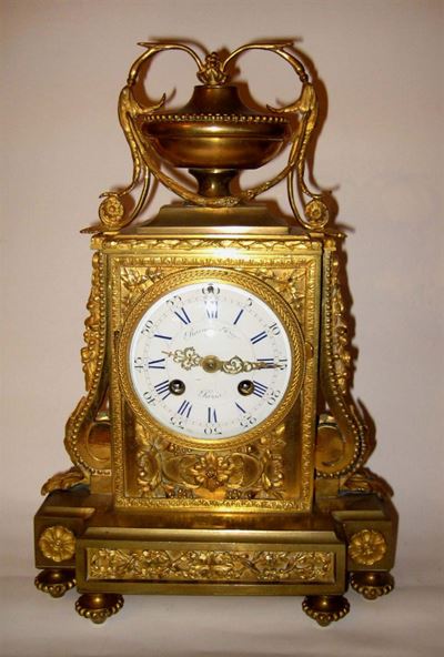 Orologio da Tavolo in Bronzo Dorato, XIX Secolo