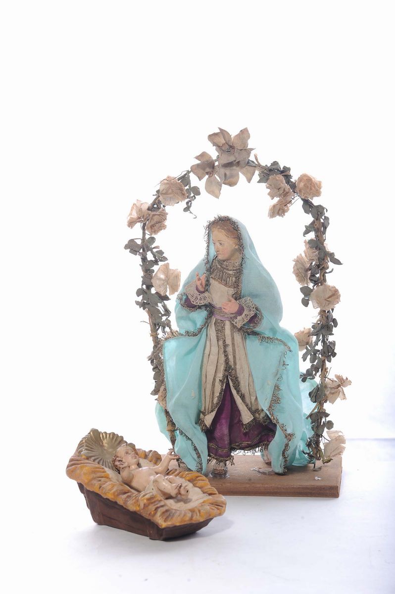 Vetrinetta in Legno Laccato in Policromia a Motivi Floreali, Genova XVIII Secolo