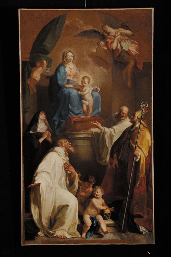 Scuola Italiana del XVIII secolo Madonna con Bambino e Santi