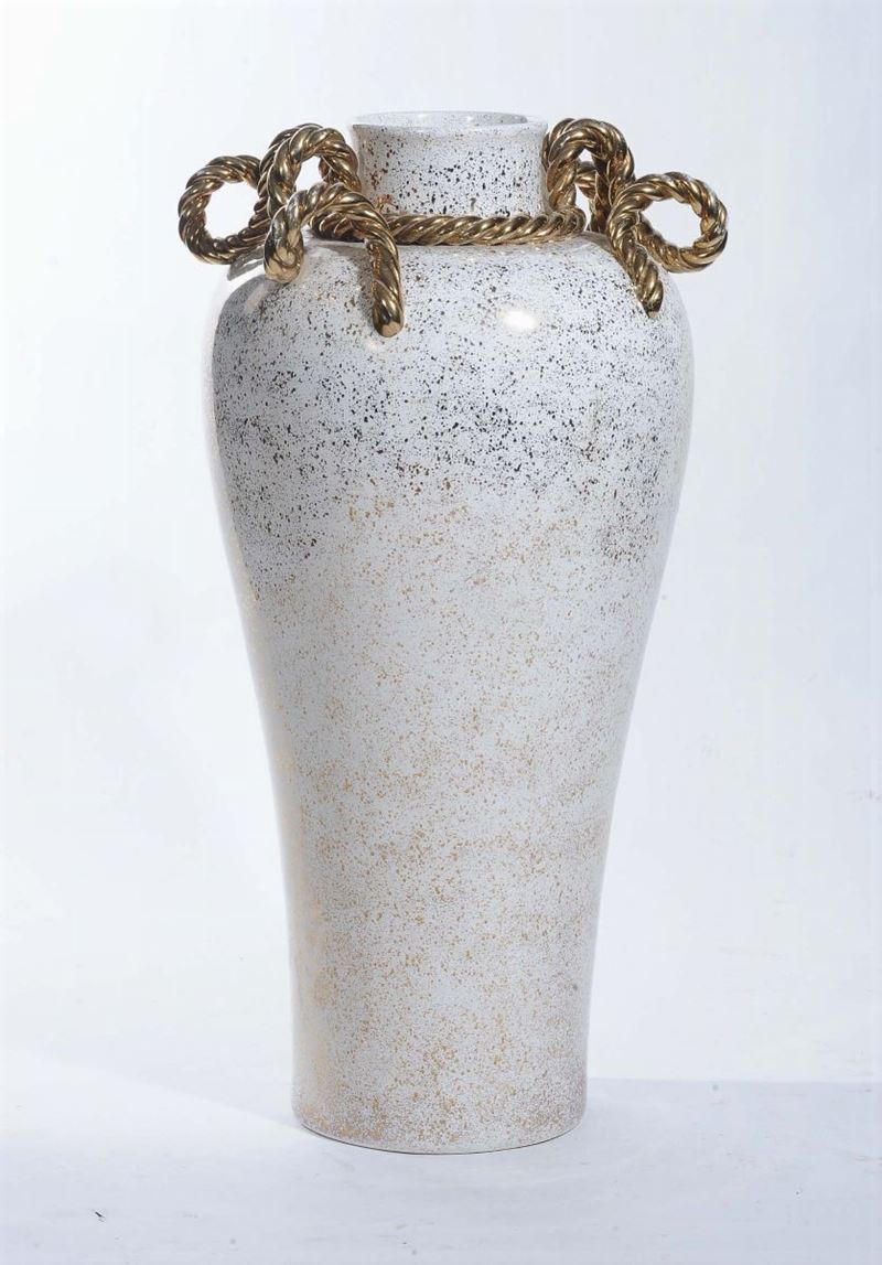 Grande vaso in ceramica firmato Zaccagnini, fine XIX secolo  - Asta Antiquariato e Dipinti Antichi - Cambi Casa d'Aste