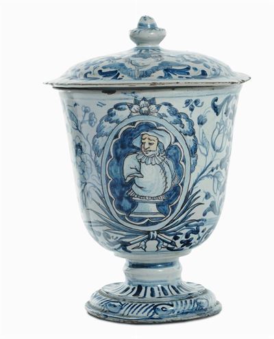 Potiche in Maiolica con Coperchio, Bassano XVIII Secolo