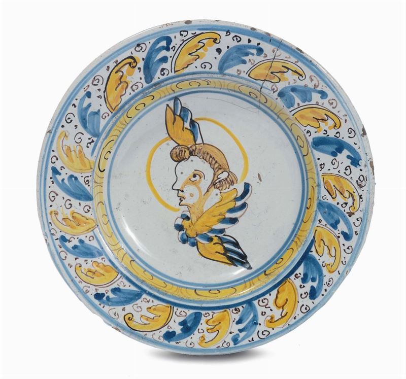 Piatto in maiolica policroma, Castelli XVIII secolo  - Auction Antiques and Old Masters - Cambi Casa d'Aste