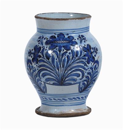 Albarello in Maiolica con Corpo Bombato, la Terza XVIII Secolo