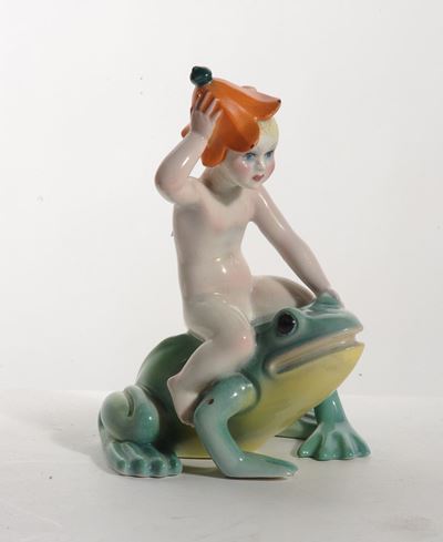 Giovanni Ronzan (1906-1974)bambino Seduto su Rana