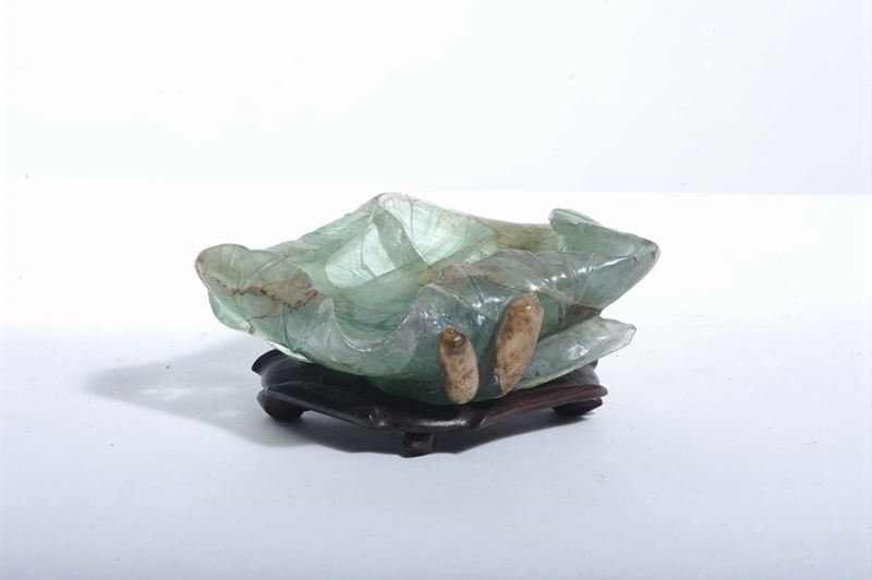 Bruciaprofumi a forma di foglia accartocciata, Cina XIX secolo  - Auction Antiques and Old Masters - Cambi Casa d'Aste
