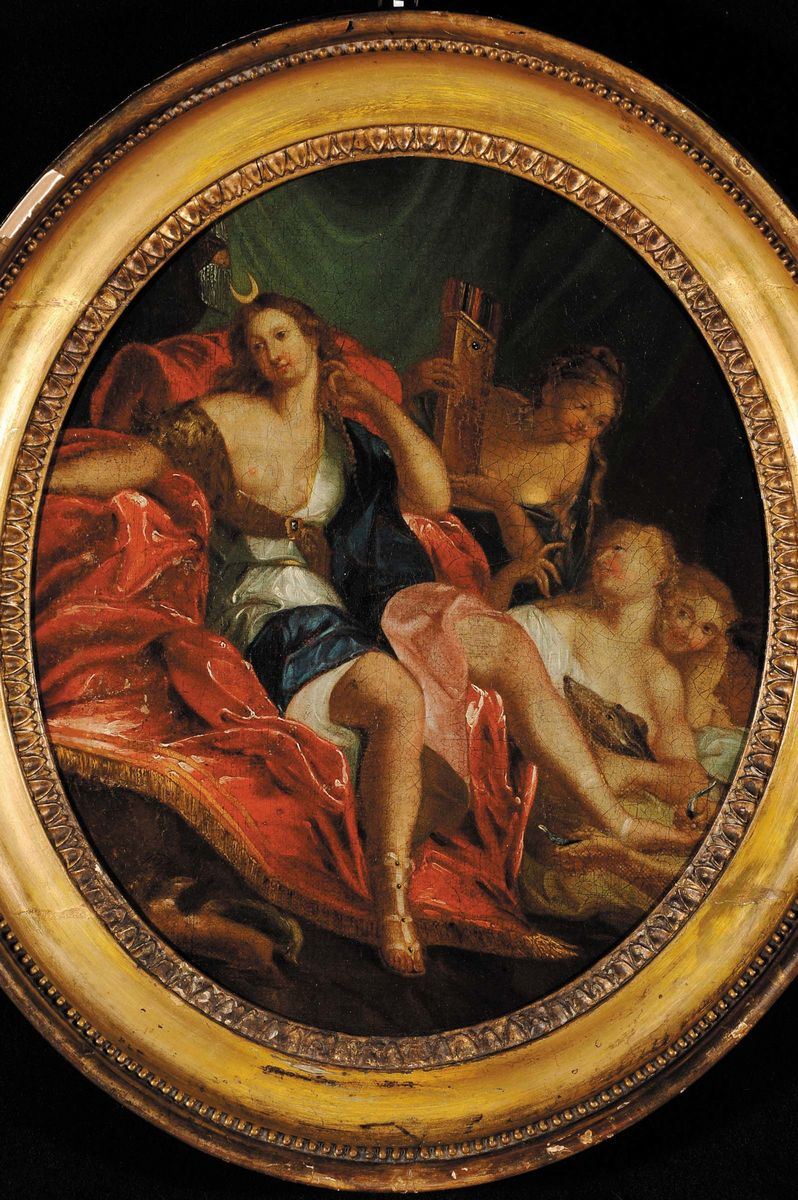Scuola del XVIII secolo Diana su trono  - Auction Antiques and Old Masters - Cambi Casa d'Aste