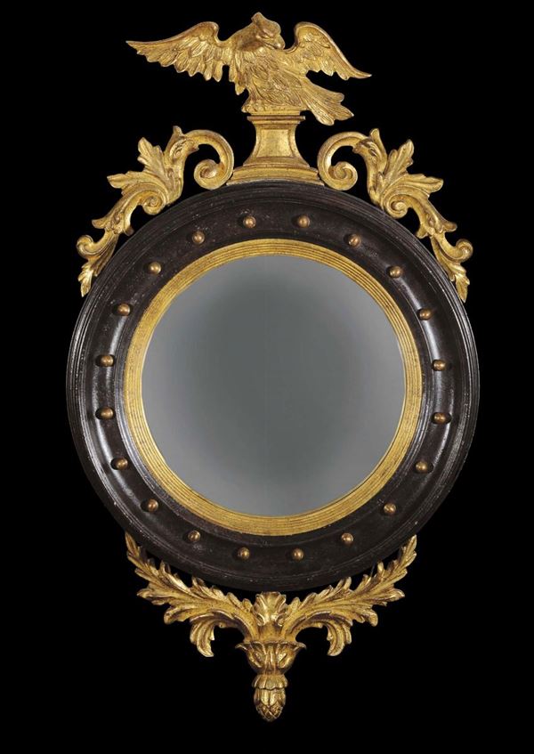 Specchiera in legno intagliato e dorato, Inghilterra XIX secolo