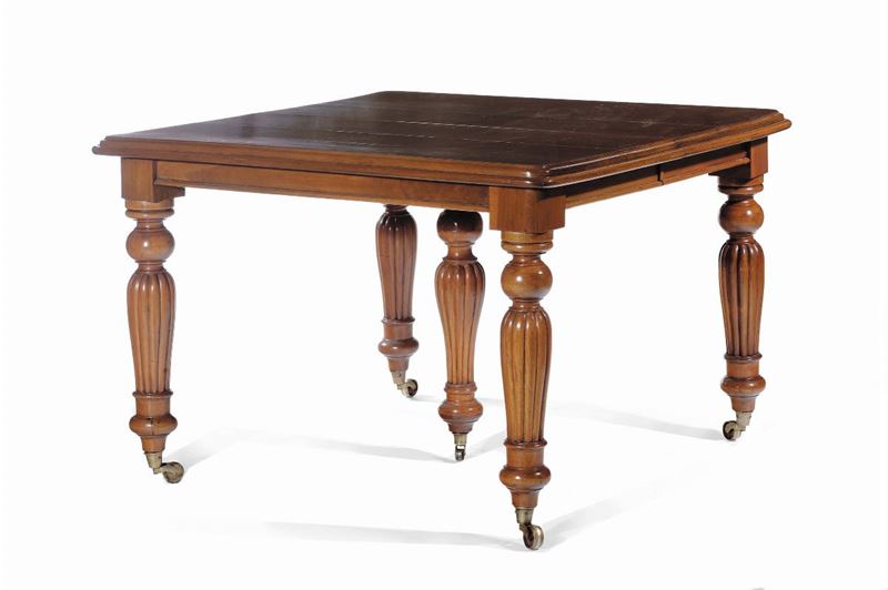 Tavolo con quattro prolunghe, IUnghilterra XIX secolo  - Auction Antiques and Old Masters - Cambi Casa d'Aste