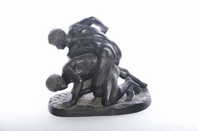 Scultura in Bronzo Raffigurante Scena di Caccia