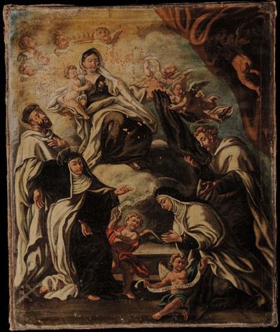 Francesco Solimena (1657-1747), Cerchia Discene Sacre con Ordine dei Domenicani