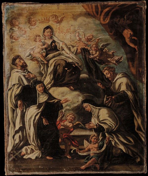 Francesco Solimena (1657-1747), cerchia di Scene Sacre con Ordine dei Domenicani