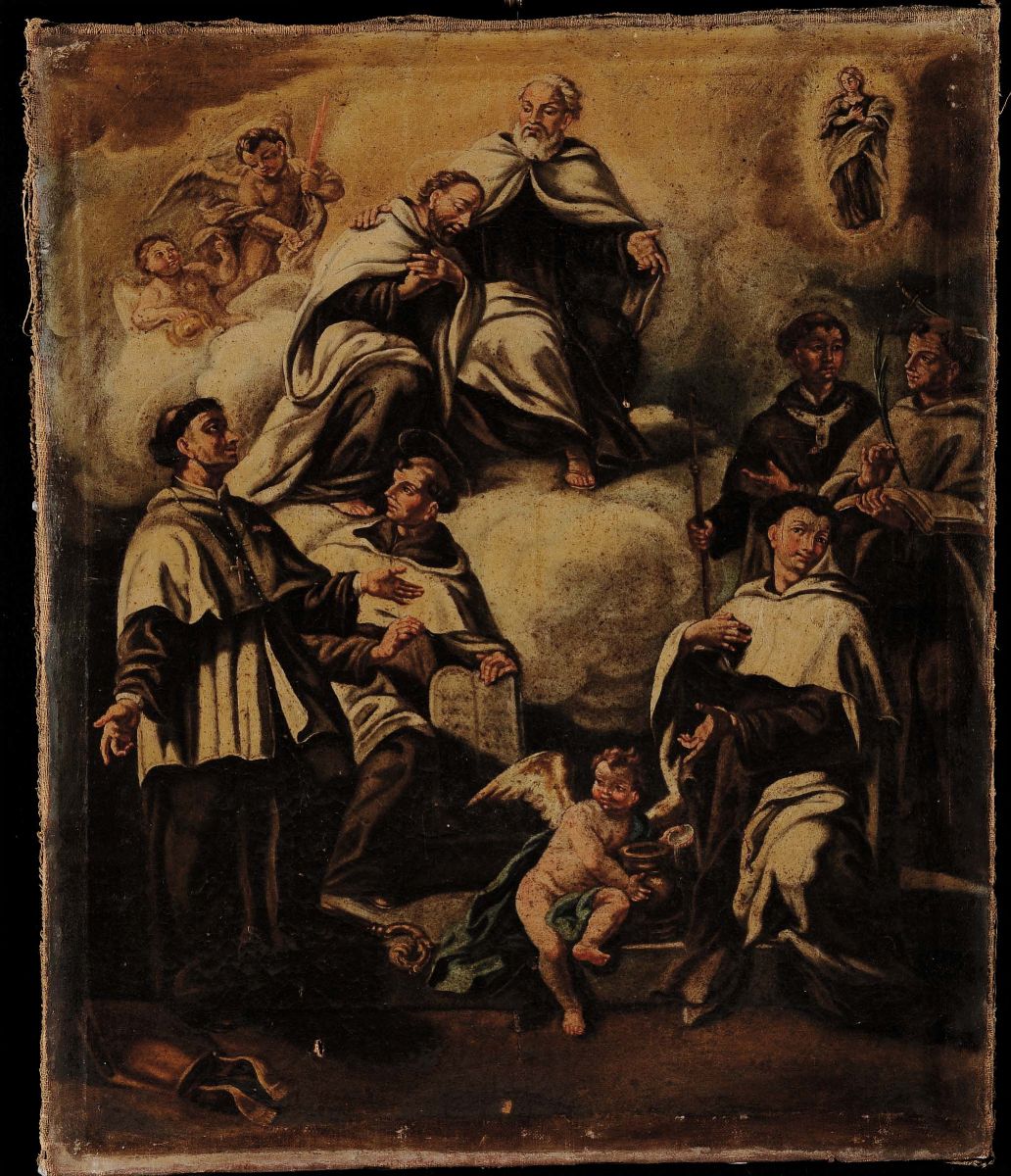 Francesco Solimena (1657-1747), Cerchia Discene Sacre con Ordine dei Domenicani