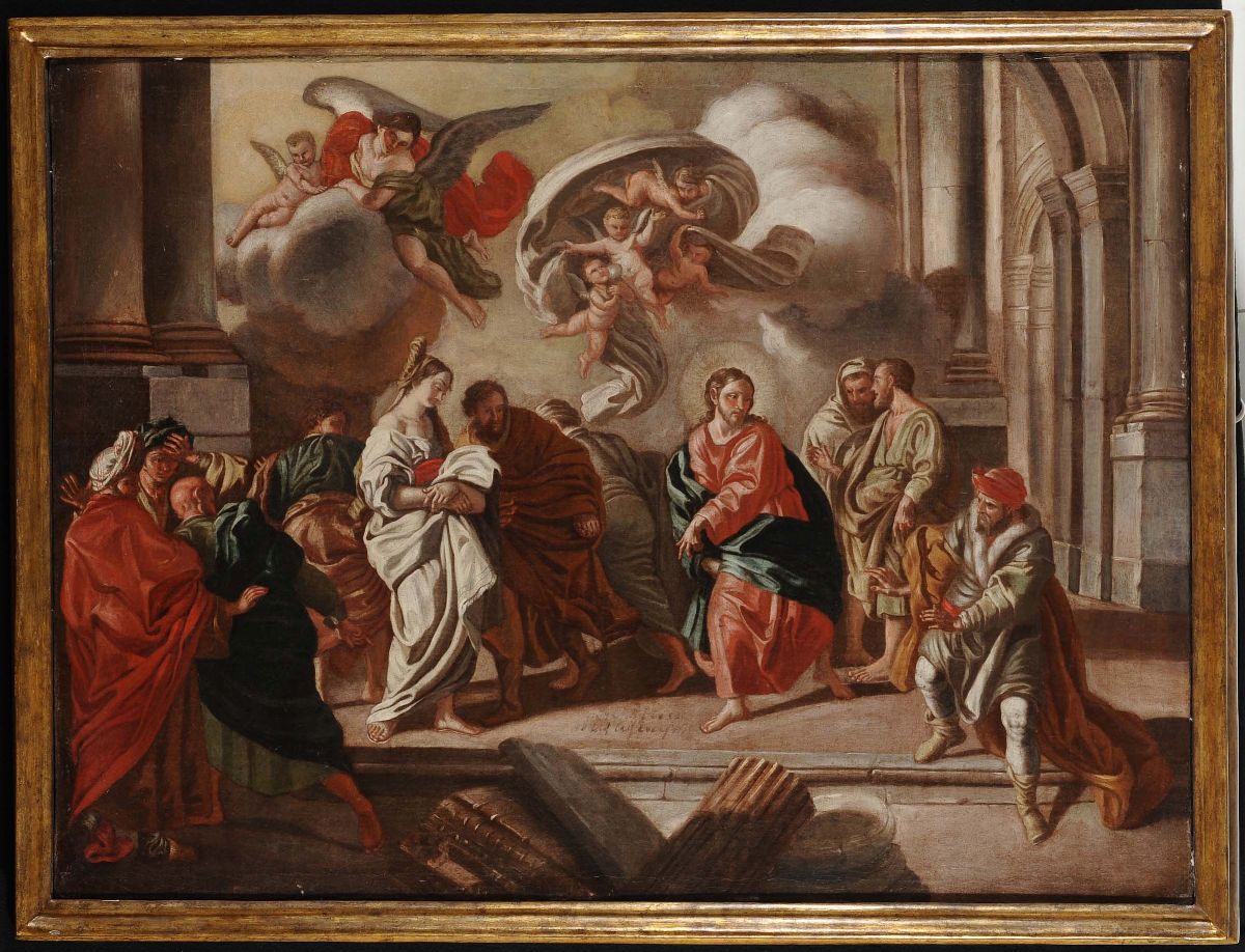 Scuola del XVIII Secolosamaritana al Pozzo Cristo e L'adultera
