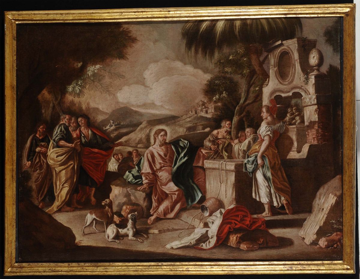 Scuola del XVIII Secolosamaritana al Pozzo Cristo e L'adultera
