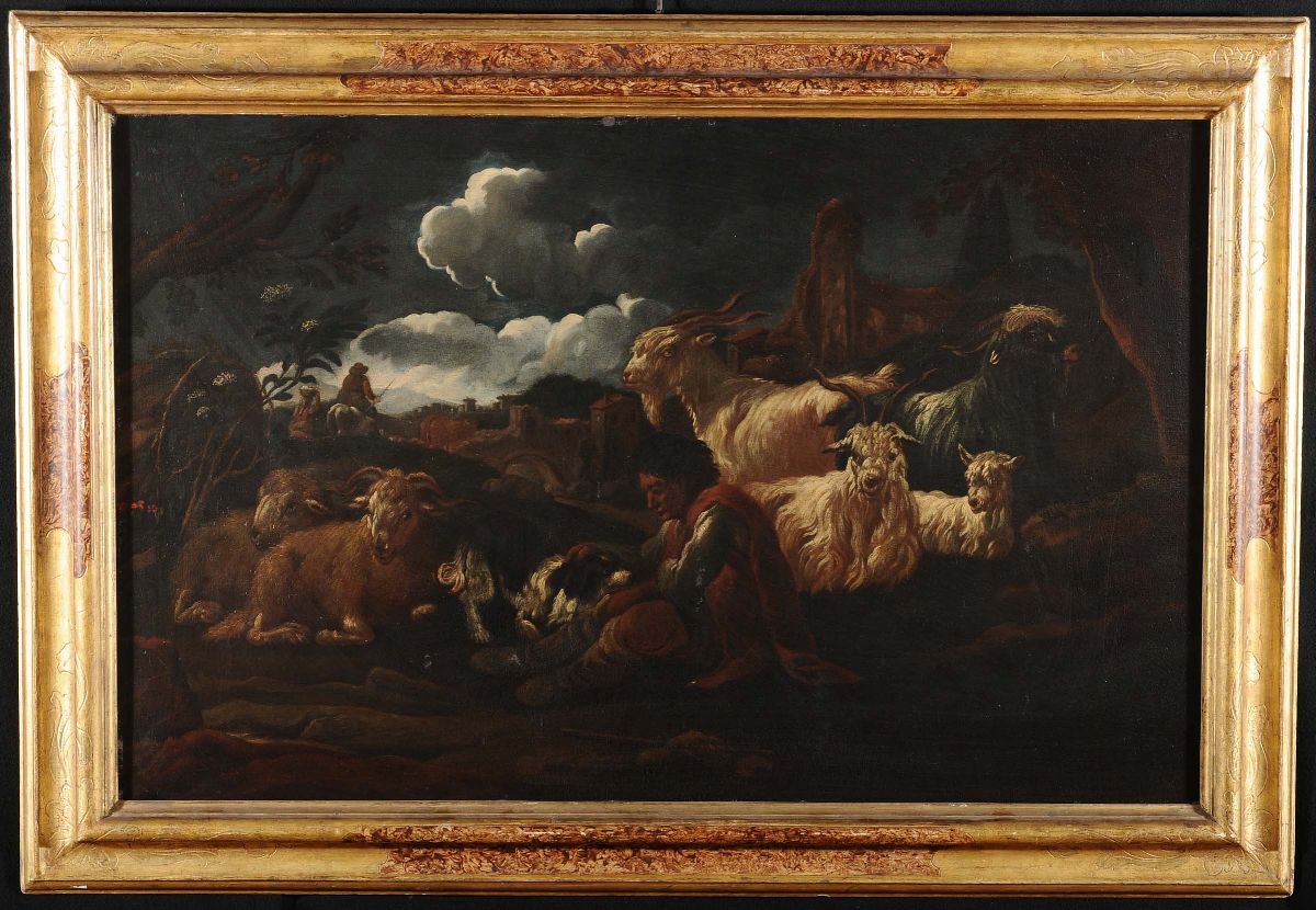 Philipp Peter Roos Detto Rosa da Tivoli (1655-1706), Cerchia Dipastore con Armenti