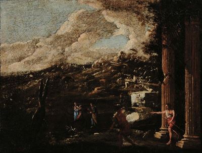 Scuola del XVIII Secolopaesaggio con Rovine