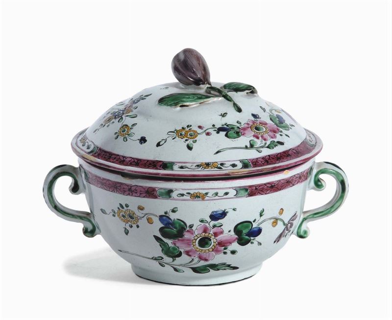 Tazza da puerpera in porcellana, Faenza fine XVIII secolo  - Auction Antiques and Old Masters - Cambi Casa d'Aste