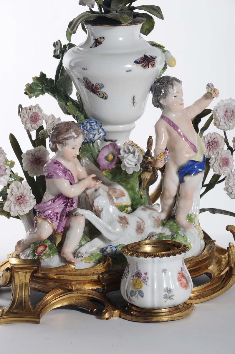 Gruppo in Porcellana Policroma di Meissen, XVIII Secolo