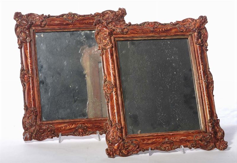 Coppia di specchierine laccate  - Auction Antiques and Old Masters - Cambi Casa d'Aste