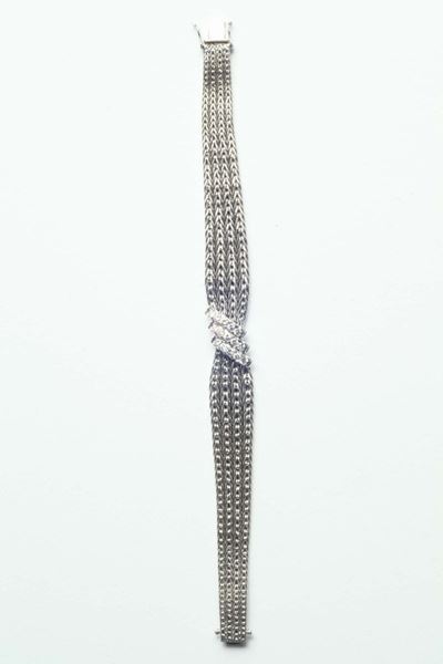 Bracciale con Inserto Centrale con Piccoli Diamanti