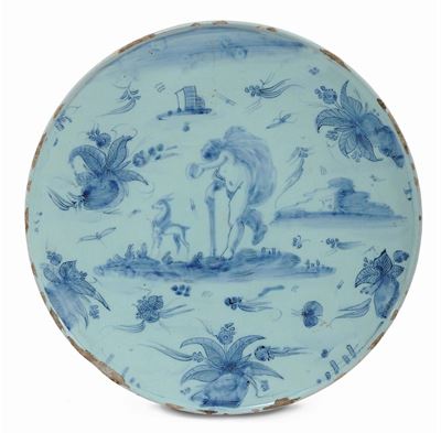 Alzata in Maiolica, Albissola, Marchio Conrado, XVIII Secolo