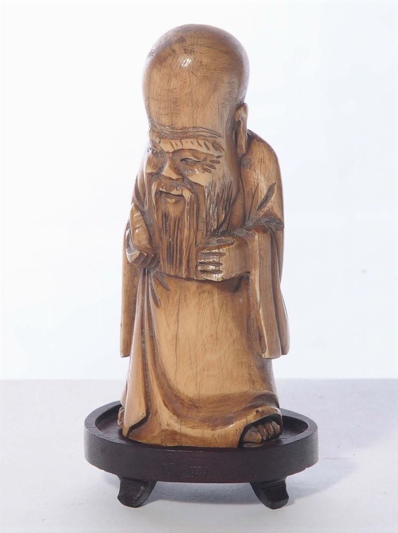 Figura di saggio in avorio, Cina XIX secolo  - Asta Antiquariato e Dipinti Antichi - Cambi Casa d'Aste