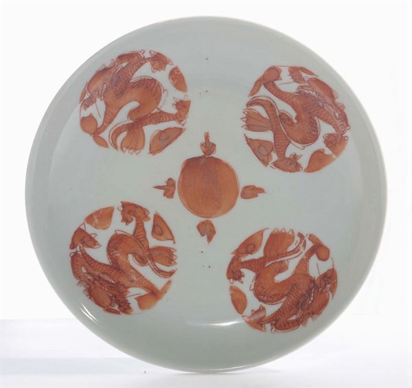 Piatto in porcellana, Cina XIX secolo
