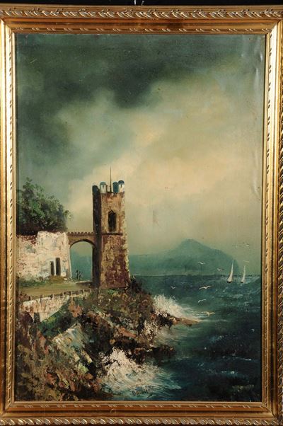 Giuseppe Danieli (1865-1931)passaggiata di Nervi Paesaggio Montano