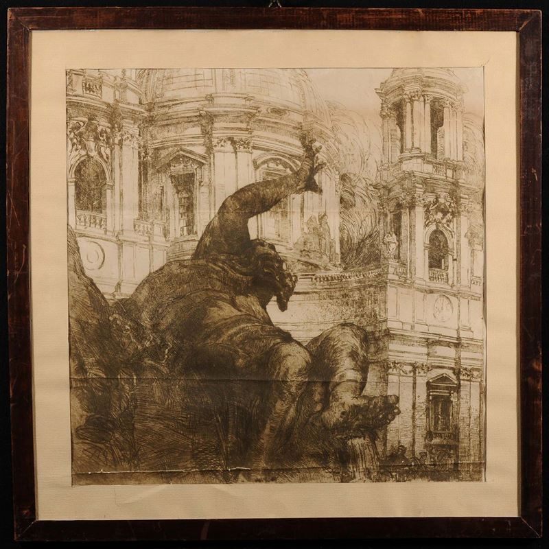 Anonimo del XVIII secolo Scorcio di Piazza Navona  - Asta Antiquariato e Dipinti Antichi - Cambi Casa d'Aste