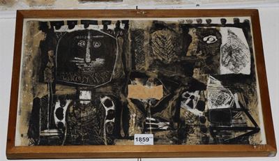 Disegno Astratto con Gatti