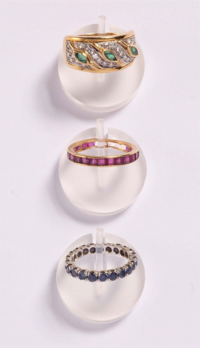 Lotto composto da tre anelli  - Auction Silvers, Ancient and Comtemporary Jewels - Cambi Casa d'Aste