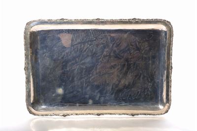 Grande Vassoio Rettangolare in Argento, Gr 1100