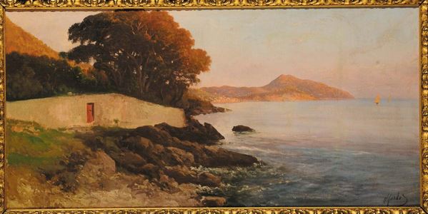 Henry Markò (1855-1921) Paesaggio costiero