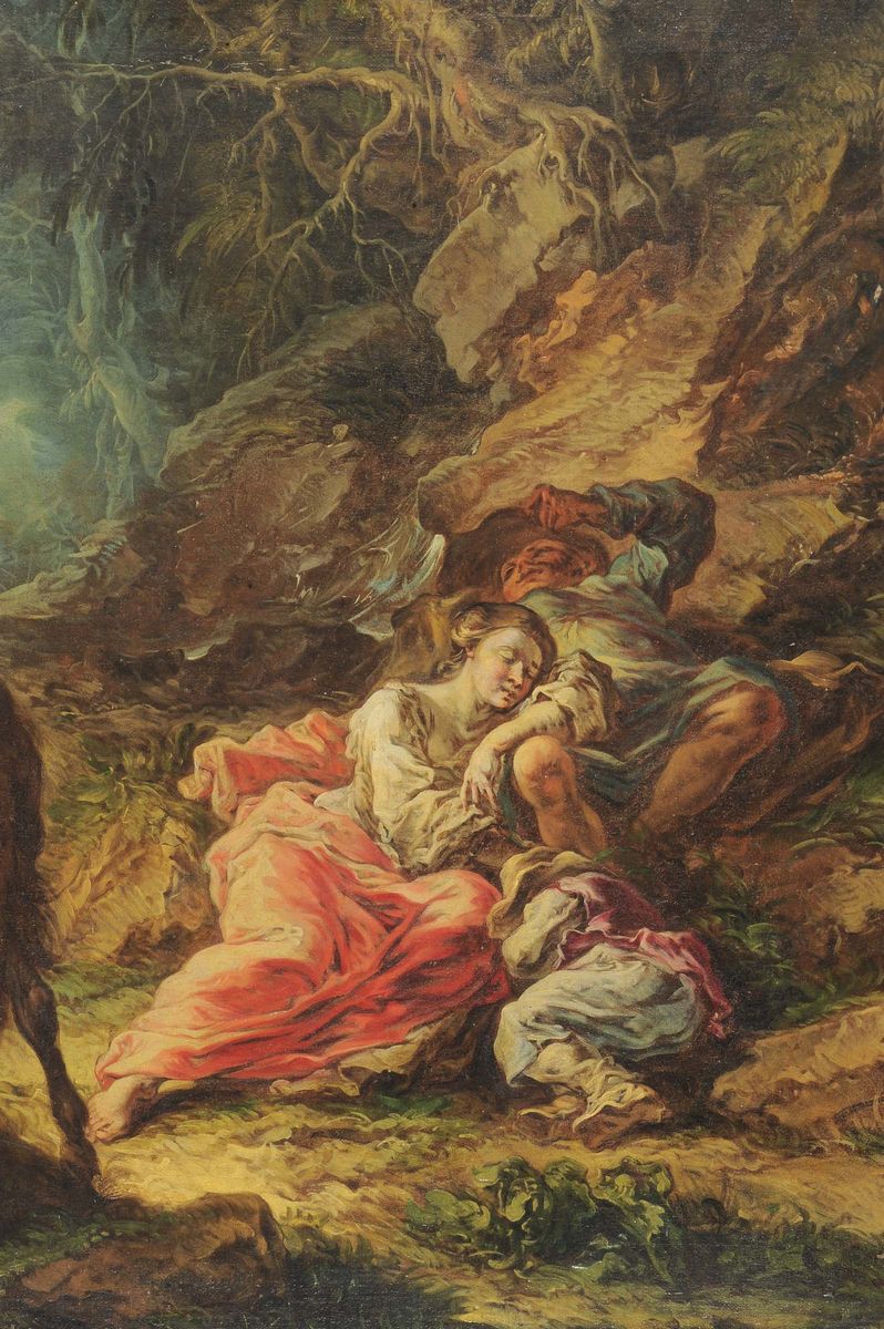 Giuseppe Antonio Pianca (agnona 1703 - Milano 1760)famiglia di Pastorelli in Riposo con Capre