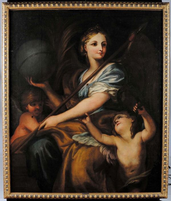 Domenico Piola (1627-1703), bottega di Figura allegorica con putti