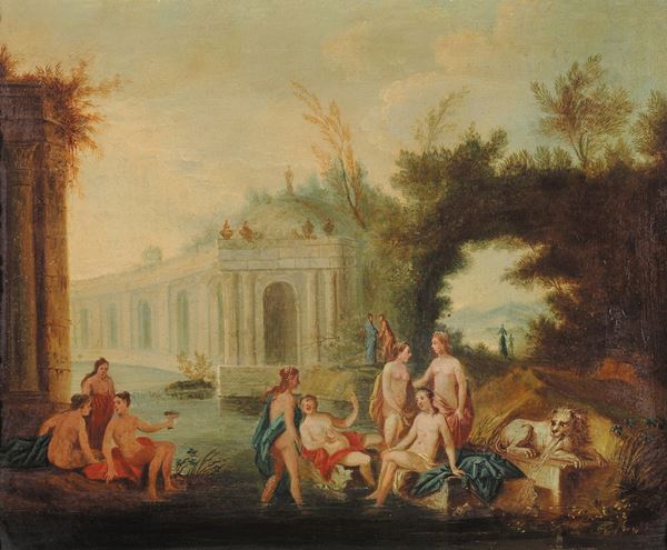 Scuola Fancese del XVIII secolo Fanciulle al bagno