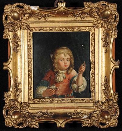 Anonimo della Fine del XVIII Secolofanciullo con Bolle di Sapone