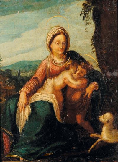 Scuola del XVII Secolomadonna con Bambino e San Giovannino
