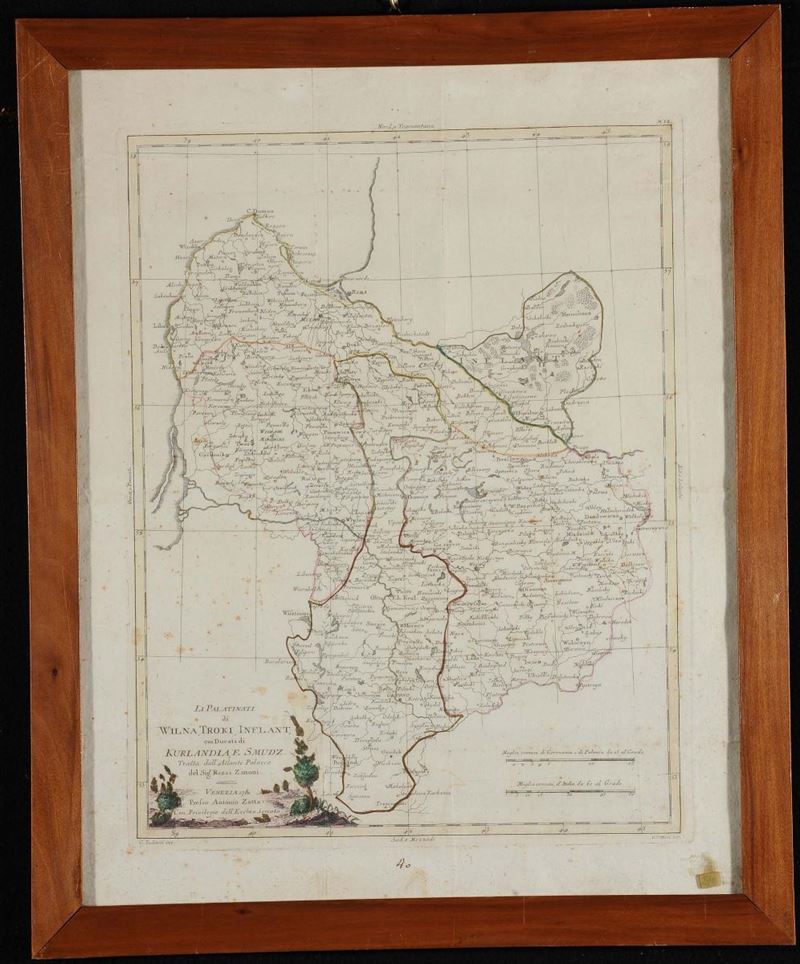 Antonio Zatta Carta geografica della Polonia  - Asta Antiquariato e Dipinti Antichi - Cambi Casa d'Aste
