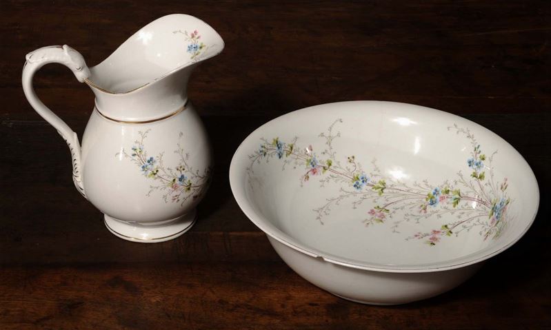 Brocca e catino in ceramica policroma Ginori  - Auction Antiques and Old Masters - Cambi Casa d'Aste