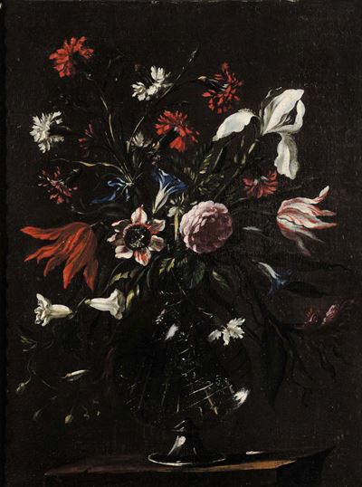 Scuola Italiana del XVIII Secolonatura Morta con Fiori Natura Morta con Fiori